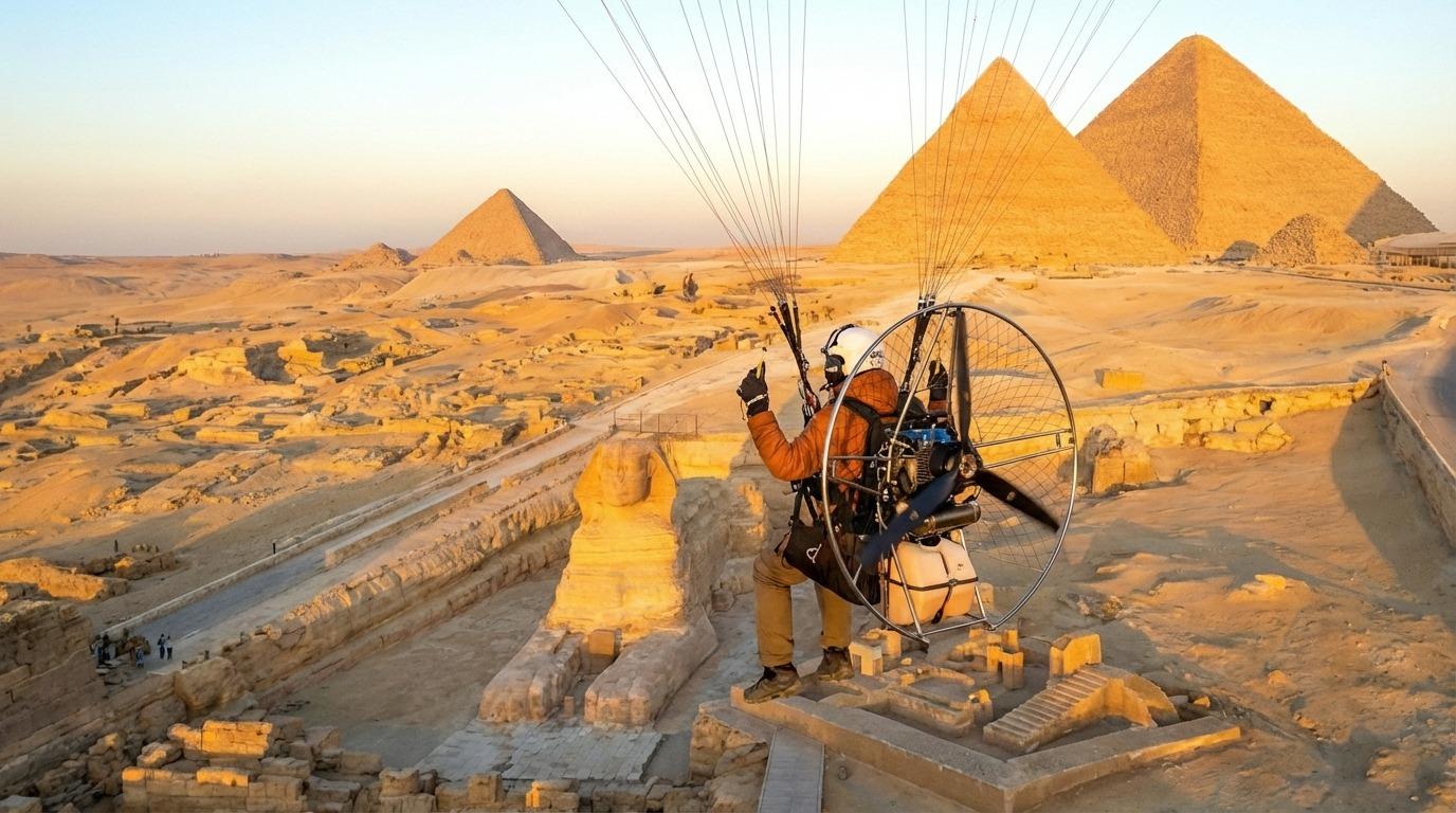 Paramotor Experience Over the Giza Pyramids